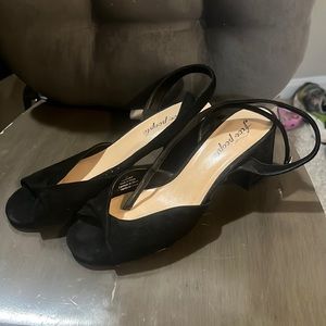 Free People Black Suede Heels size 10